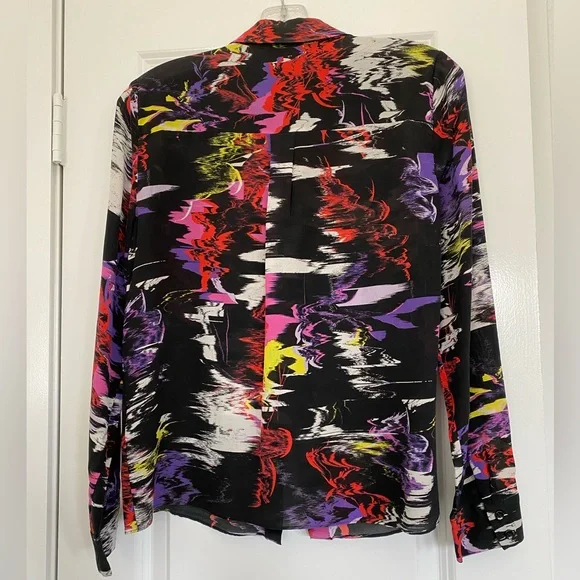 Alice + Olivia Willa Moonstruck Print Placket Blouse